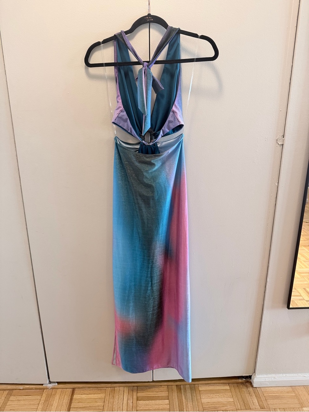 Baobab Collection Backless Ombre Halter Maxi Dress in Blue and Pink - Picture 5 of 9